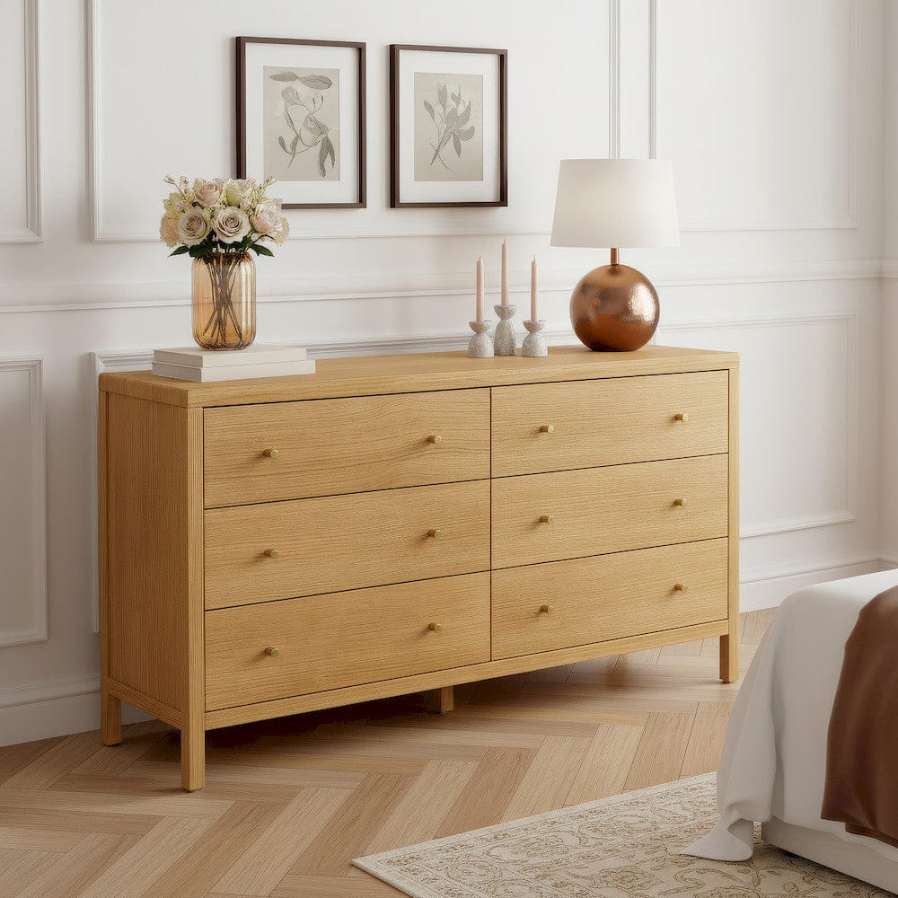 Butler Specialty Company - Mendel 60 in. W Rectangular Wood 6 Drawer Dresser, Light Brown - 6266492 view 5