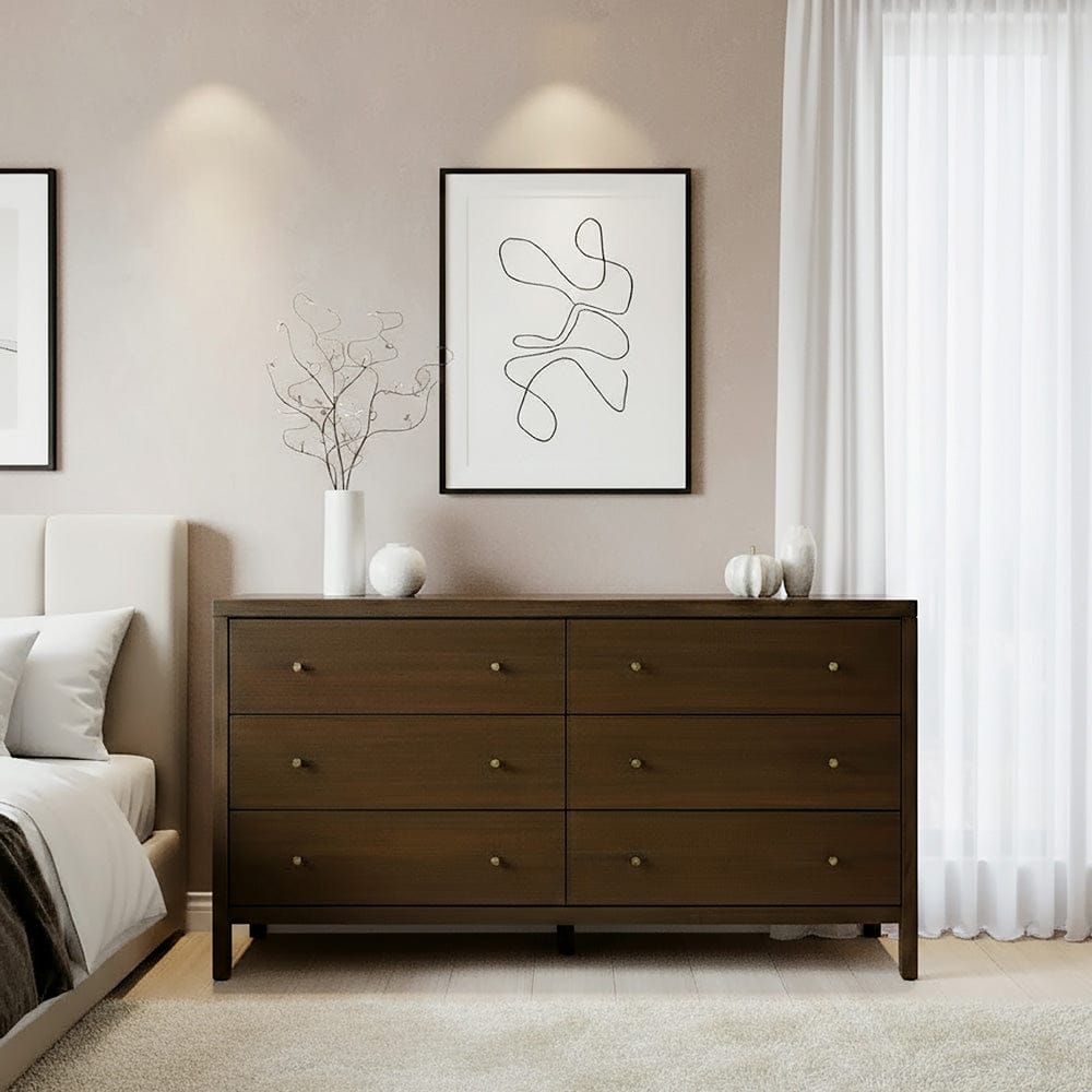 Butler Specialty Company - Mendel 60 in. W Rectangular Wood 6 Drawer Dresser, Walnut - 6266513 view 4