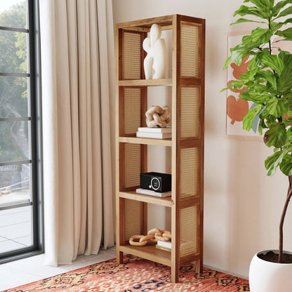 Butler Specialty Company - Mesa 24 in. W Rectangular Cane/Solid Wood 4 Tier Etagere Bookcase, Natural - 9752438
