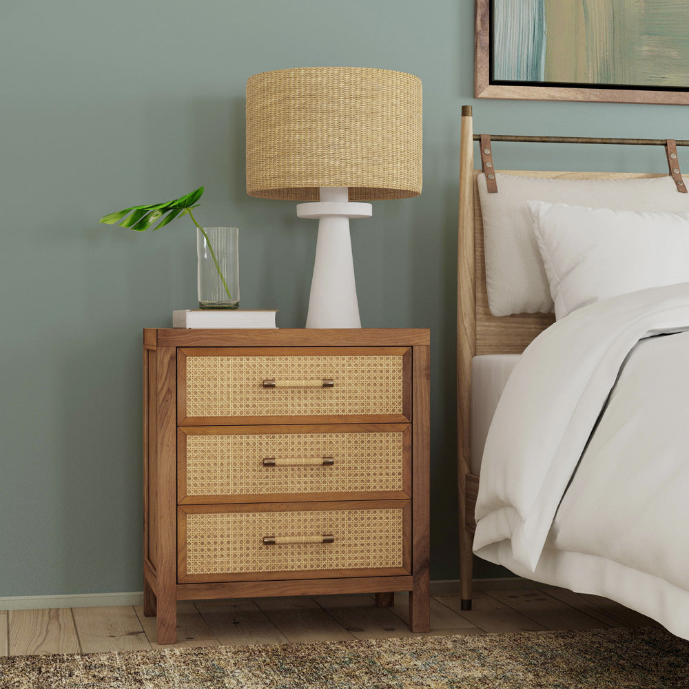 Butler Specialty Company - Mesa 25 in. W Rectangular Cane/Solid Wood 3 Drawer Chest, Natural - 9750438