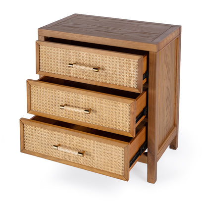 Butler Specialty Company - Mesa 25 in. W Rectangular Cane/Solid Wood 3 Drawer Chest, Natural - 9750438
