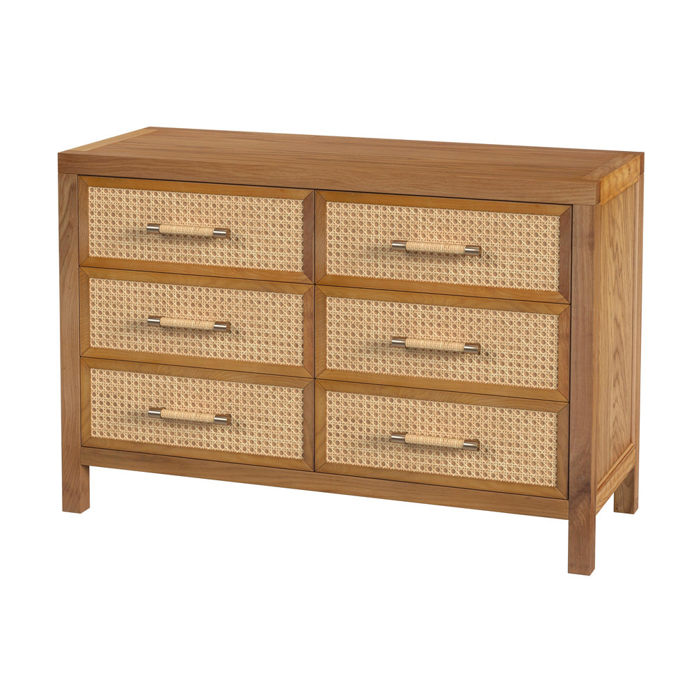 Butler Specialty Company - Mesa 44 in. W Rectangular Cane/Solid Wood 6 Drawer Dresser, Natural - 9751438