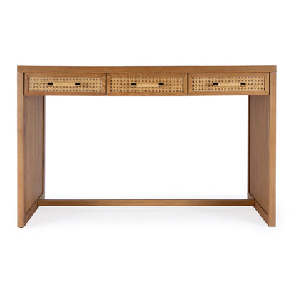 Butler Specialty Company - Mesa 48 in. W Rectangular Cane/Solid Wood 3 Drawer Writing Desk, Natural - 9754438