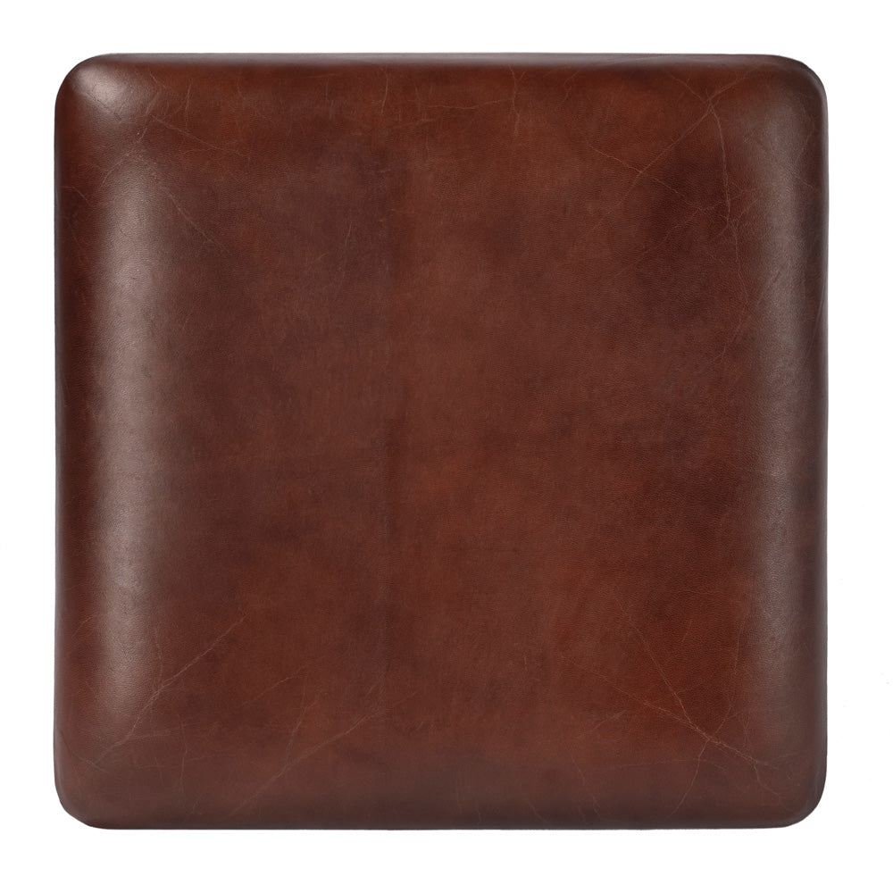 Butler Specialty Company - Midway Aviator - Midway 18 in. W Square Leather Aviator Themed Ottoman, Medium Brown - 5597330