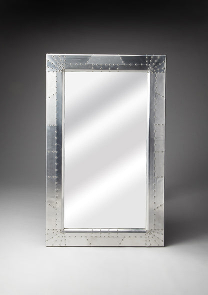 Butler Specialty Company - Midway Aviator - Midway 51 in. H x 30 in. W Rectangular Metal Aviator Themed Wall Mirror, Silver - 5118330