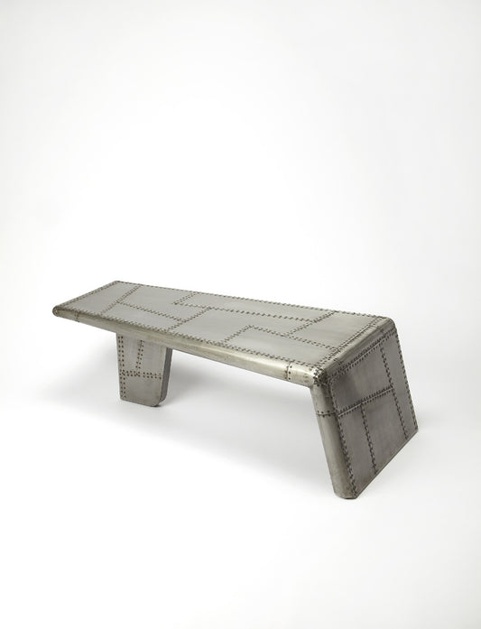 Butler Specialty Company - Midway Aviator - Midway 52 in. W Rectangular Metal Aviator Themed Coffee Table, Silver - 5153330