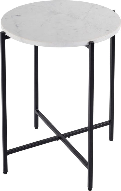 Butler Specialty Company Mirabell 19 in. W Round Marble and Iron Side Table  - Black,White - 5880389 view 1