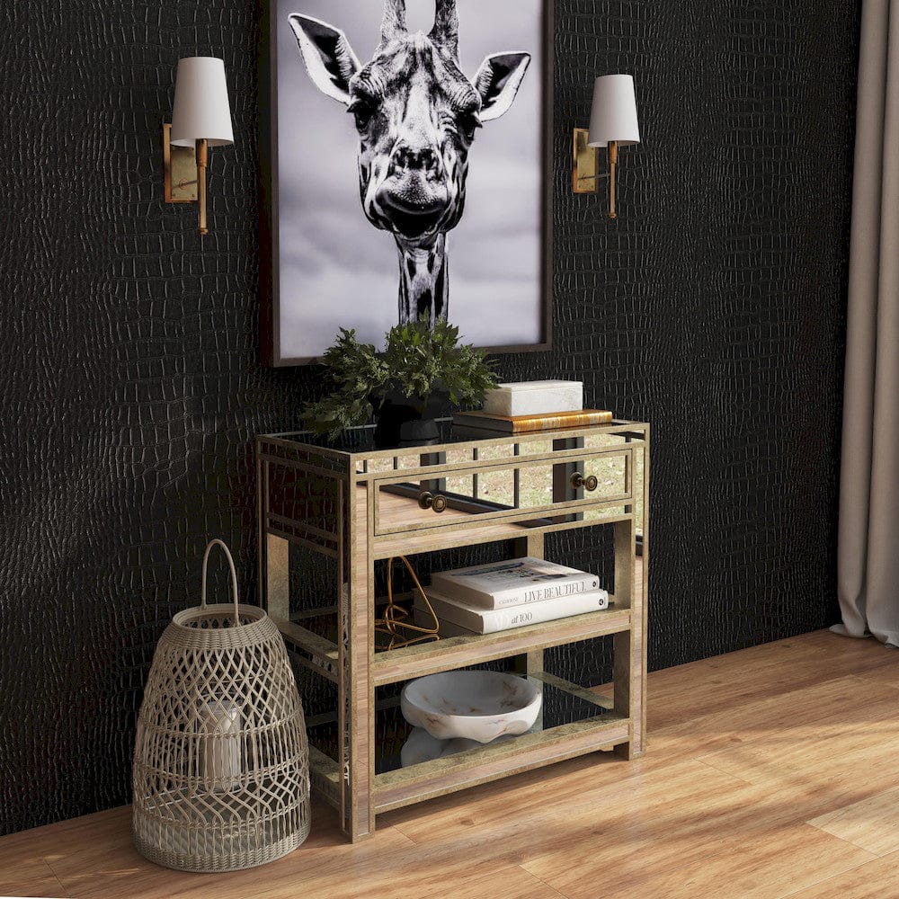 Butler Specialty Company - Miranda 30 in. W Rectangular Mirror & Wood 1 Drawer Console Table, Gold, Silver - 3509146 view 8
