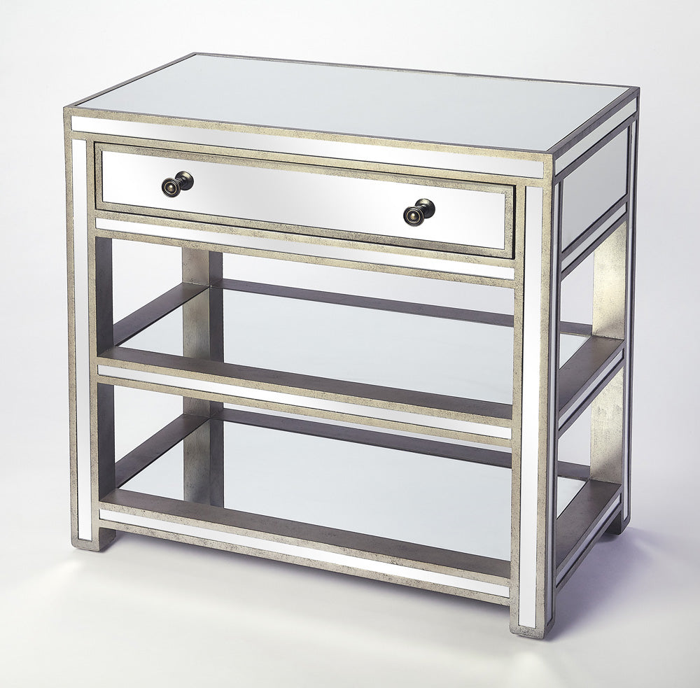Butler Specialty Company - Miranda 30 in. W Rectangular Mirror & Wood 1 Drawer Console Table, Gold, Silver - 3509146
