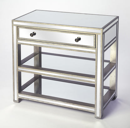 Butler Specialty Company - Miranda 30 in. W Rectangular Mirror & Wood 1 Drawer Console Table, Gold, Silver - 3509146