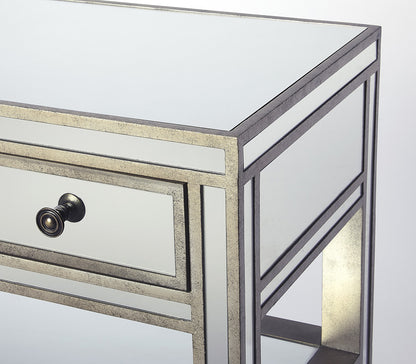Butler Specialty Company - Miranda 30 in. W Rectangular Mirror & Wood 1 Drawer Console Table, Gold, Silver - 3509146