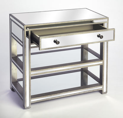 Butler Specialty Company - Miranda 30 in. W Rectangular Mirror & Wood 1 Drawer Console Table, Gold, Silver - 3509146