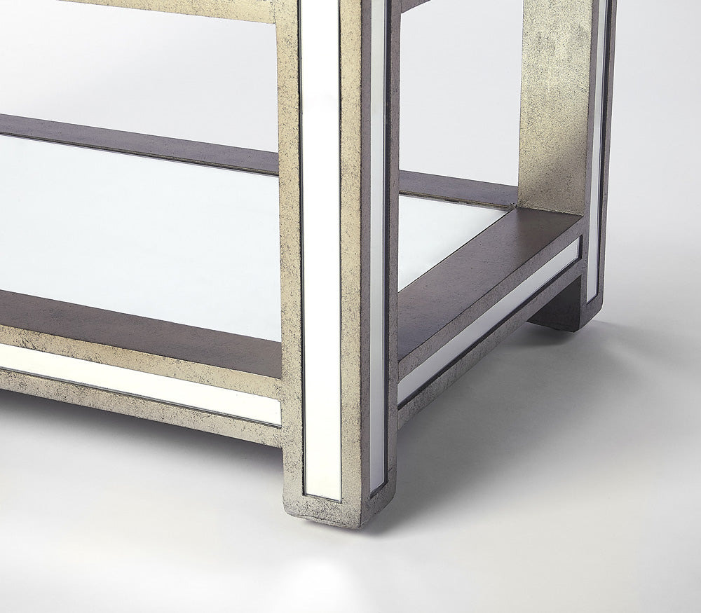 Butler Specialty Company - Miranda 30 in. W Rectangular Mirror & Wood 1 Drawer Console Table, Gold, Silver - 3509146