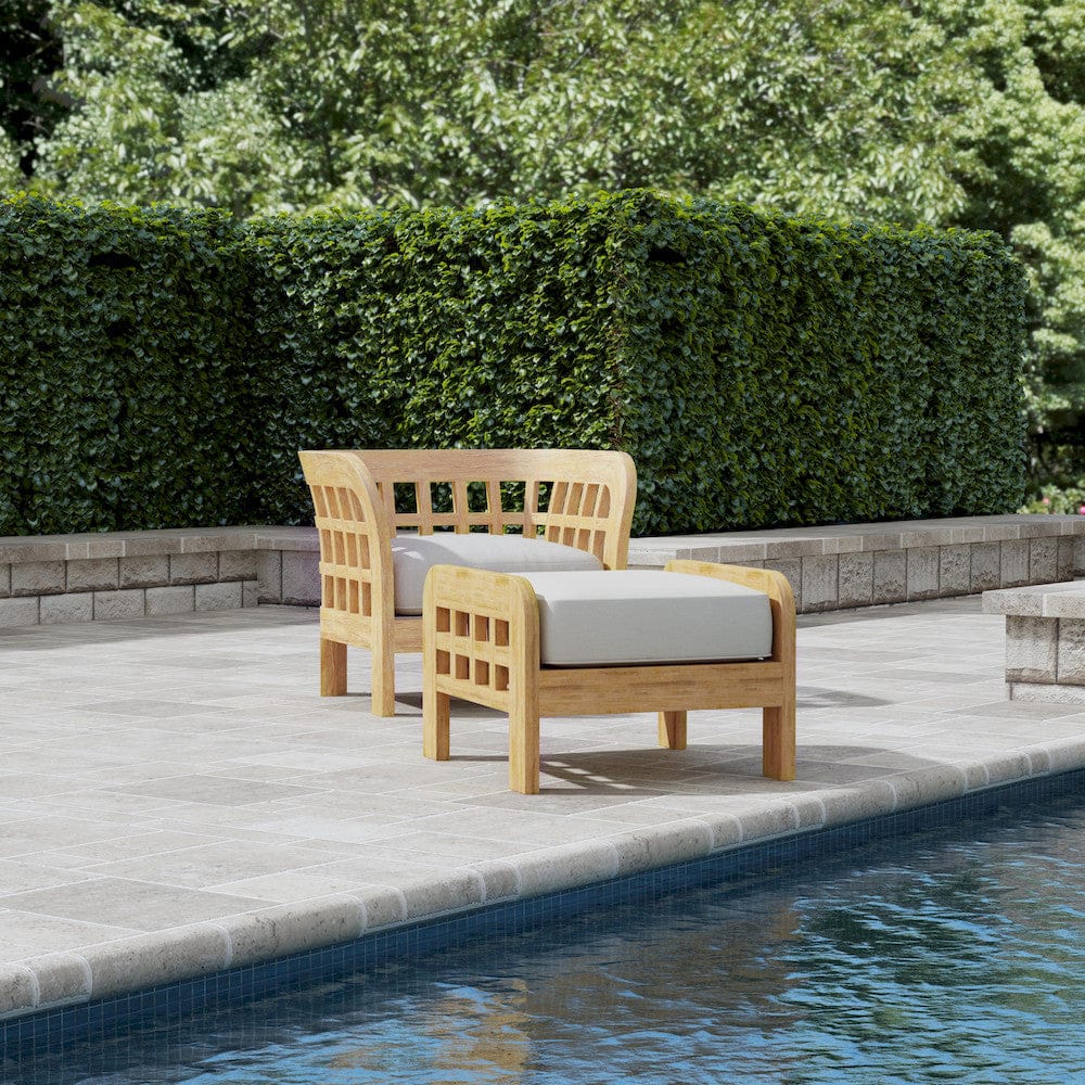Butler Specialty Company - Monhegan Indoor/Outdoor 24 in. W Upholstered & Teak Ottoman, Light Brown - 5656436_CLOSEOUT view 6