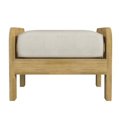 Butler Specialty Company - Monhegan Indoor/Outdoor 24 in. W Upholstered & Teak Ottoman, Light Brown - 5656436_CLOSEOUT