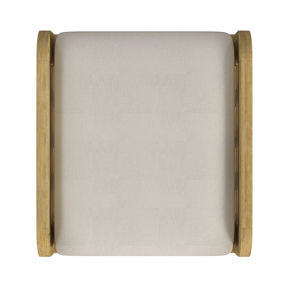 Butler Specialty Company - Monhegan Indoor/Outdoor 24 in. W Upholstered & Teak Ottoman, Light Brown - 5656436_CLOSEOUT