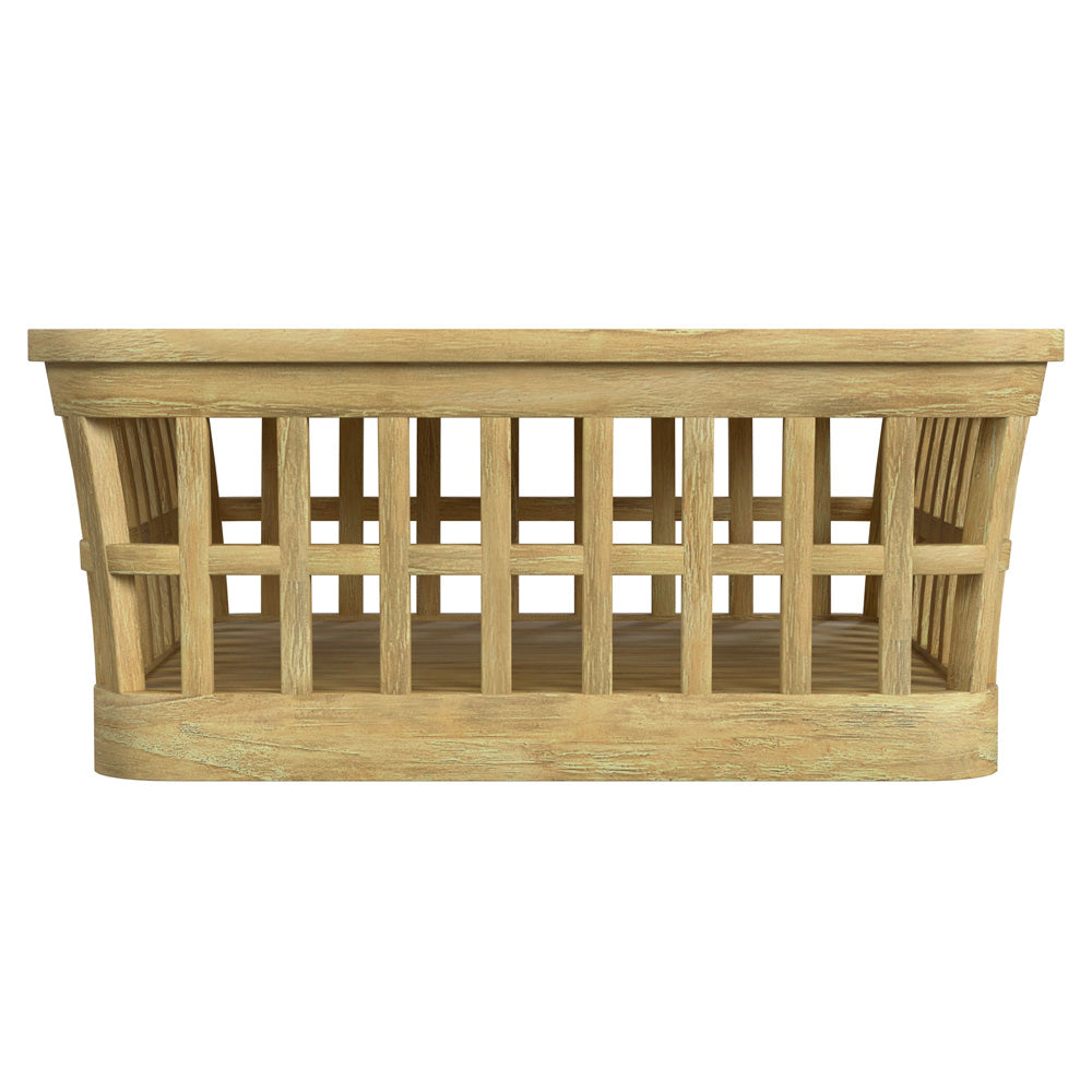 Butler Specialty Company - Monhegan Indoor/Outdoor 42.25 in. W Square Marble & Teak Coffee Table, Light Brown - 5666436_CLOSEOUT