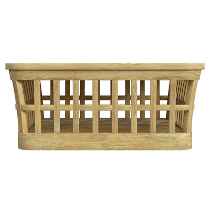 Butler Specialty Company - Monhegan Indoor/Outdoor 42.25 in. W Square Marble & Teak Coffee Table, Light Brown - 5666436_CLOSEOUT