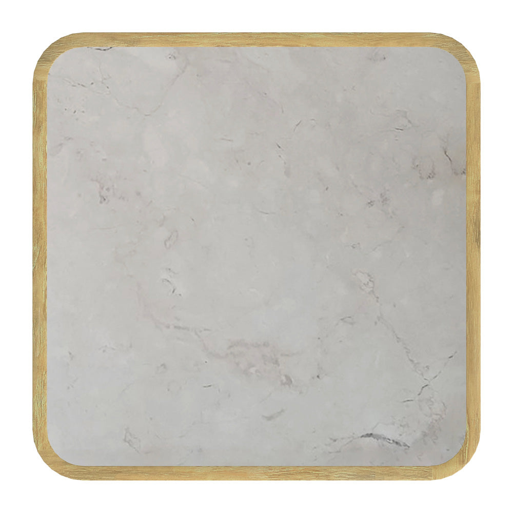 Butler Specialty Company - Monhegan Indoor/Outdoor 42.25 in. W Square Marble & Teak Coffee Table, Light Brown - 5666436_CLOSEOUT