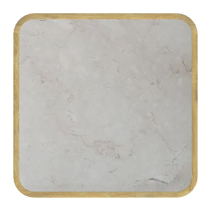 Butler Specialty Company - Monhegan Indoor/Outdoor 42.25 in. W Square Marble & Teak Coffee Table, Light Brown - 5666436_CLOSEOUT