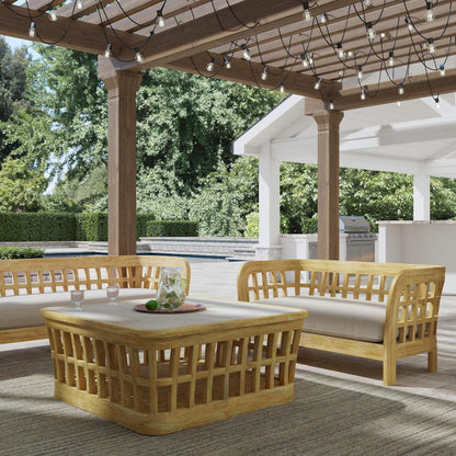 Butler Specialty Company - Monhegan Indoor/Outdoor 53 in. W Upholstered & Teak Loveseat, Light Brown - 5653436_CLOSEOUT view 6