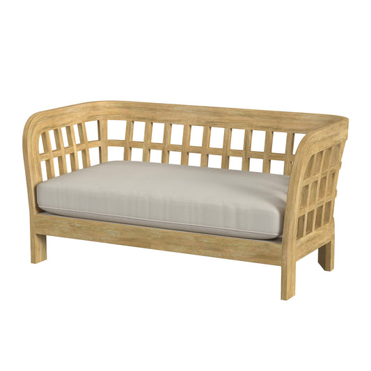 Butler Specialty Company - Monhegan Indoor/Outdoor 53 in. W Upholstered & Teak Loveseat, Light Brown - 5653436_CLOSEOUT