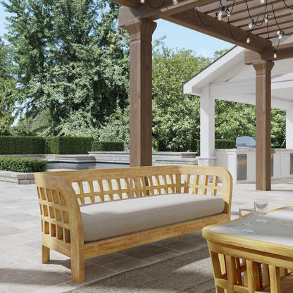 Butler Specialty Company - Monhegan Indoor/Outdoor 74 in. W Upholstered & Teak Sofa, Light Brown - 5654436_CLOSEOUT view 6