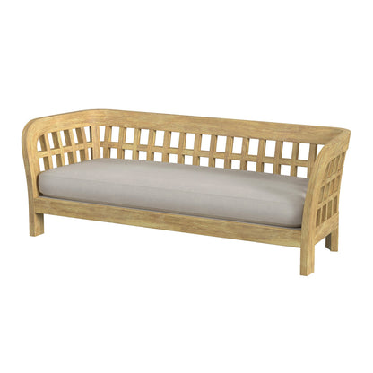 Butler Specialty Company - Monhegan Indoor/Outdoor 74 in. W Upholstered & Teak Sofa, Light Brown - 5654436_CLOSEOUT