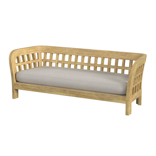 Butler Specialty Company - Monhegan Indoor/Outdoor 74 in. W Upholstered & Teak Sofa, Light Brown - 5654436_CLOSEOUT