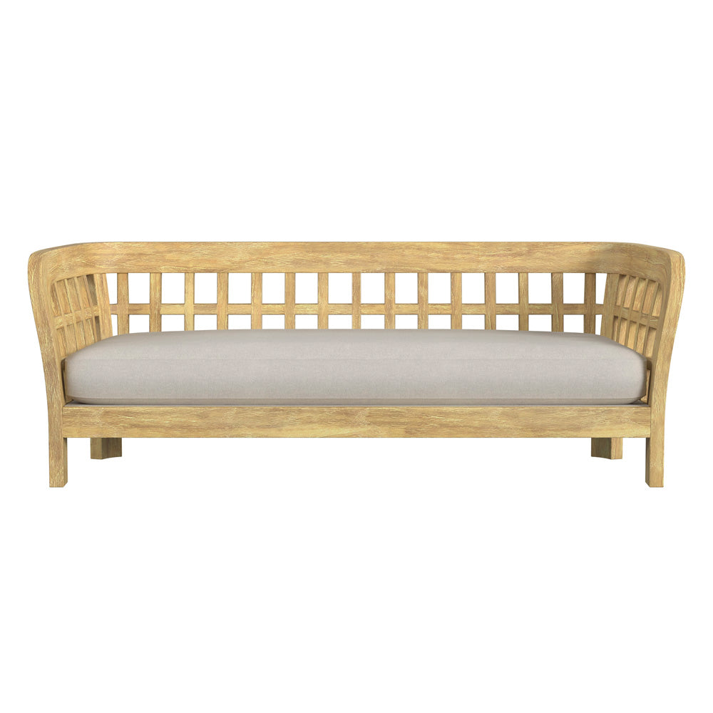 Butler Specialty Company - Monhegan Indoor/Outdoor 74 in. W Upholstered & Teak Sofa, Light Brown - 5654436_CLOSEOUT