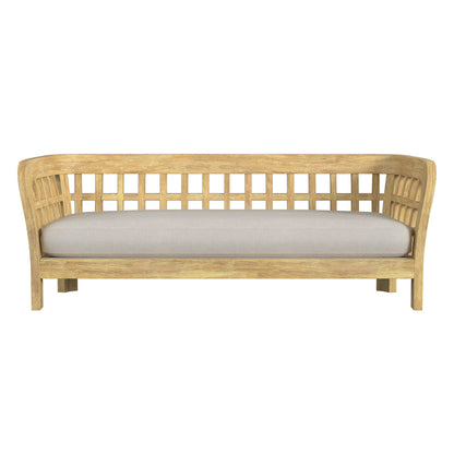 Butler Specialty Company - Monhegan Indoor/Outdoor 74 in. W Upholstered & Teak Sofa, Light Brown - 5654436_CLOSEOUT
