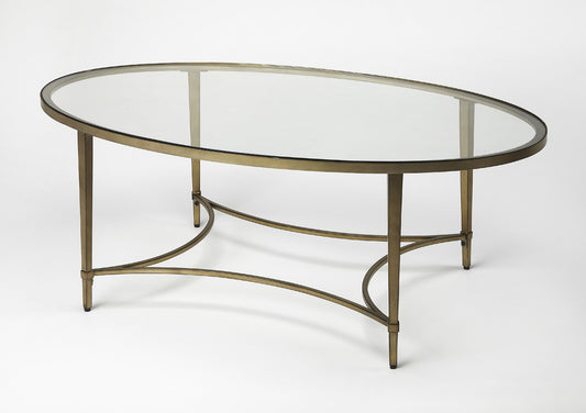 Butler Specialty Company - Monica Oval Coffee Table, Gold - 3802355