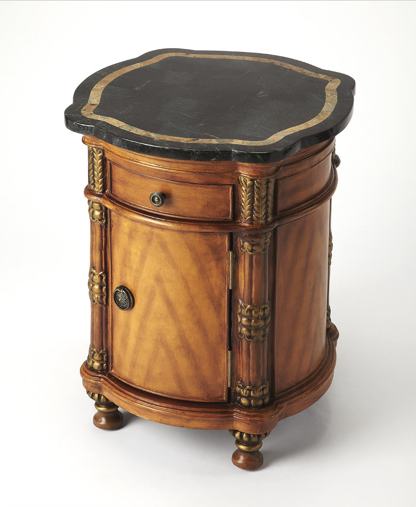 Butler Specialty Company - Heritage - Montero 20 in. W Round Fossil Stone Drum Side Table, Multi-Color - 847070
