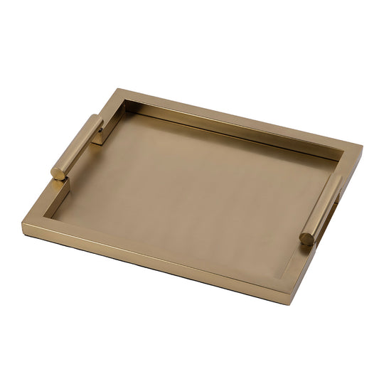 Butler Specialty Company - Morante 17.5 in. W Rectangular Stainless Steel Serving Tray w Handles, Gold - 3827402 View 1