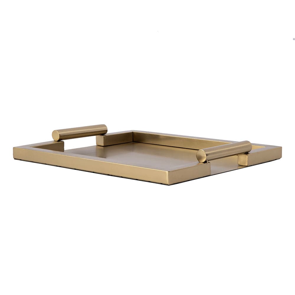 Butler Specialty Company - Morante 17.5 in. W Rectangular Stainless Steel Serving Tray w Handles, Gold - 3827402 View 2