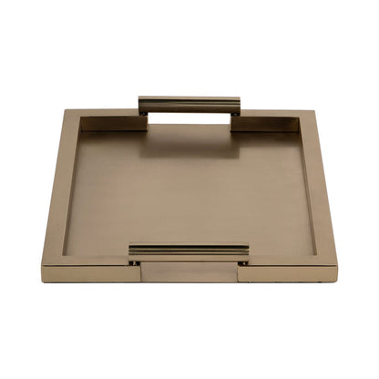 Butler Specialty Company - Morante 17.5 in. W Rectangular Stainless Steel Serving Tray w Handles, Gold - 3827402 View 4