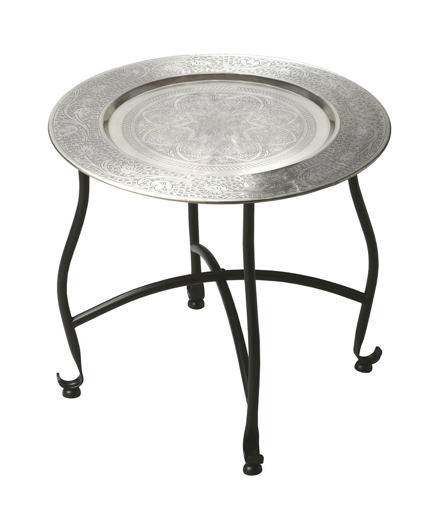 Butler Specialty Company - Moroccan 16 in. Round Metal Tray Table, Multi-Color - 2871025