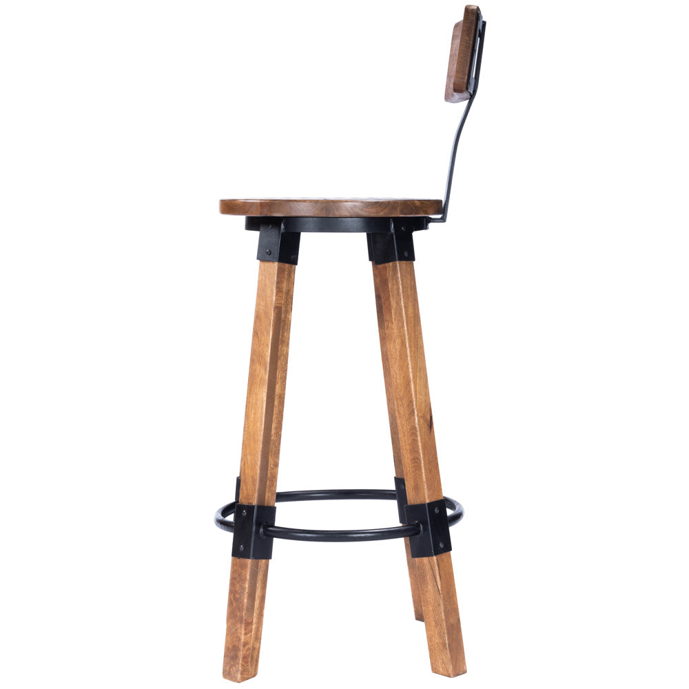 Butler Specialty Company - Masterson - Mountain Lodge Wood & Metal 30" Bar Stool, Natural Wood - 5480330