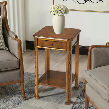 Butler Specialty Company - Moyer 15 in. W Rectangular Wood 1 Drawer Side Table, Medium Brown - 1486101 view 6