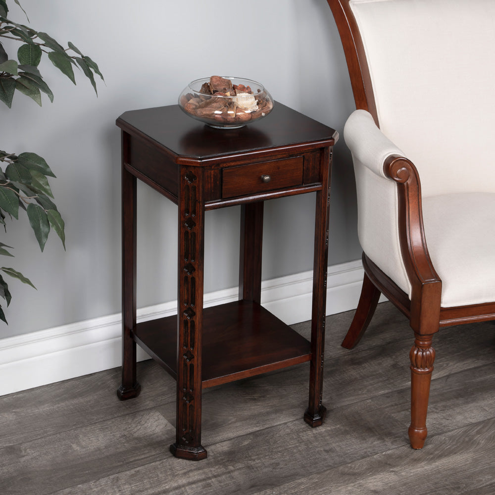 Butler Specialty Company - Moyer 15 in. W Rectangular Wood 1 Drawer Side Table, Dark Brown - 1486024