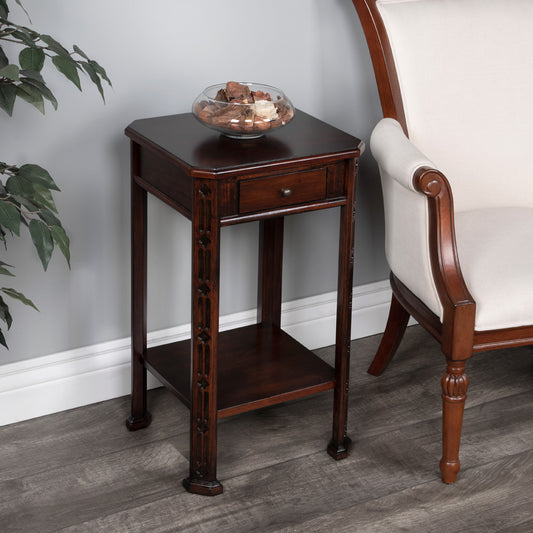 Butler Specialty Company - Moyer 15 in. W Rectangular Wood 1 Drawer Side Table, Dark Brown - 1486024