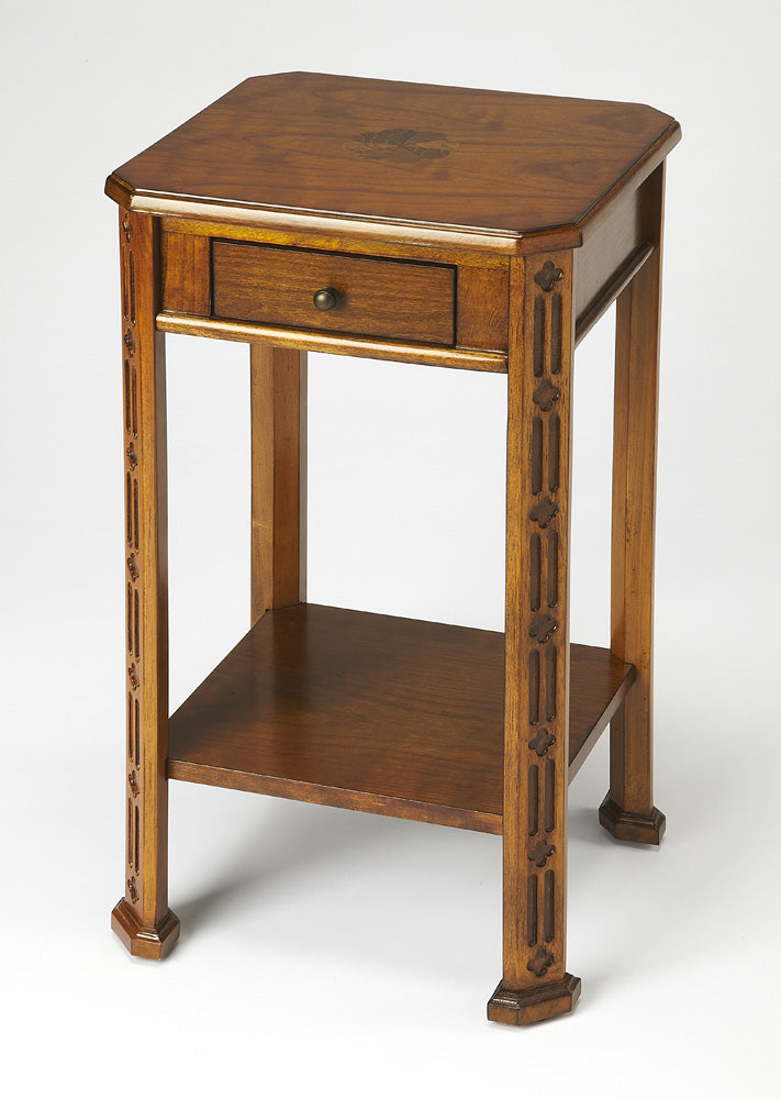 Butler Specialty Company - Moyer 15 in. W Rectangular Wood 1 Drawer Side Table, Medium Brown - 1486101