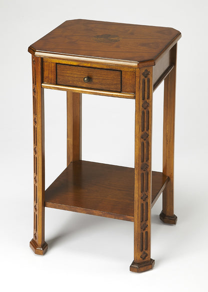 Butler Specialty Company - Moyer 15 in. W Rectangular Wood 1 Drawer Side Table, Medium Brown - 1486101