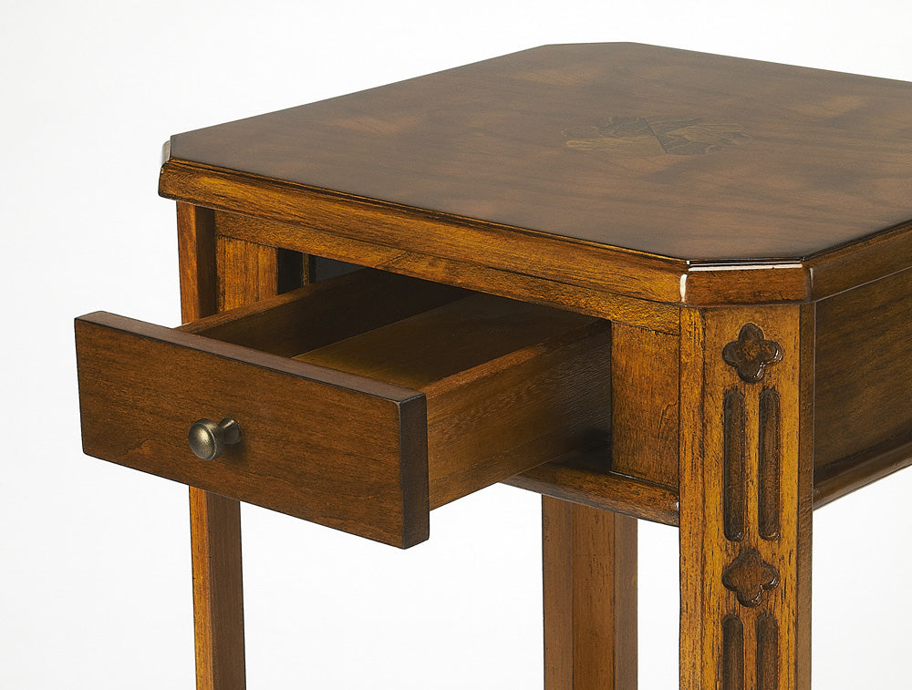 Butler Specialty Company - Moyer 15 in. W Rectangular Wood 1 Drawer Side Table, Medium Brown - 1486101