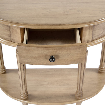 Butler Specialty Company - Mozart 31.5 in. W Demilune Hand Painted Wood 1 Drawer Console Table, Beige - 667424