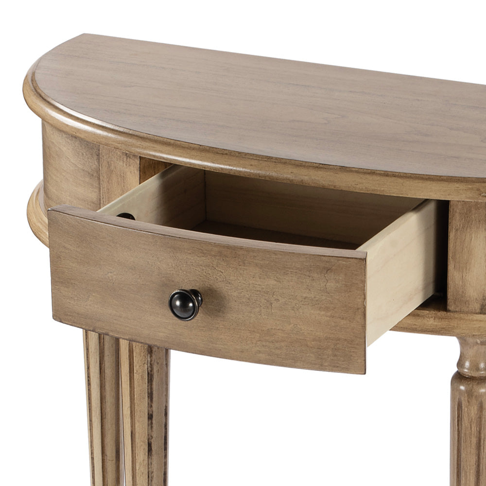Butler Specialty Company - Mozart 31.5 in. W Demilune Hand Painted Wood 1 Drawer Console Table, Beige - 667424
