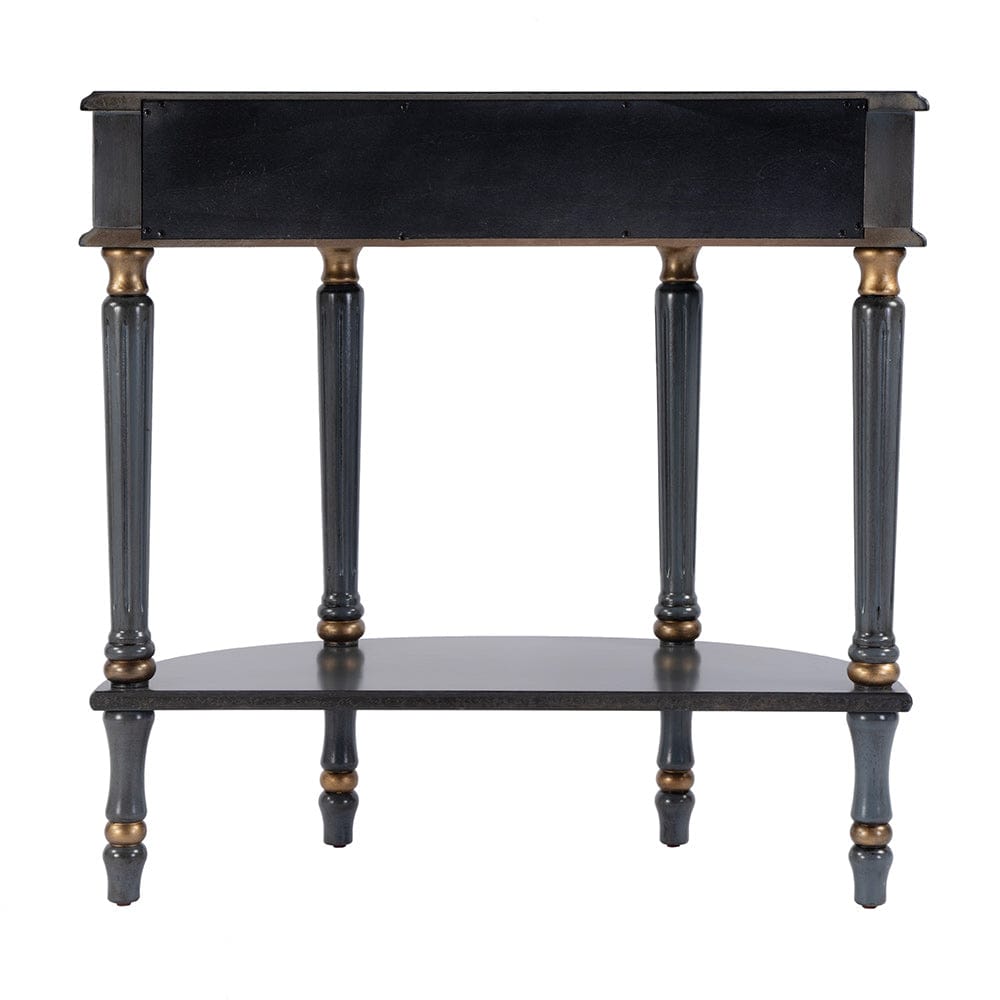Butler Specialty Company - Mozart 31.5 in. W Demilune Wood Hand Painted 1 Drawer Console Table w Lower Open Shelf, Pastel Blue - 667483 View 4