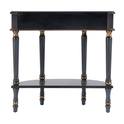 Butler Specialty Company - Mozart 31.5 in. W Demilune Wood Hand Painted 1 Drawer Console Table w Lower Open Shelf, Pastel Blue - 667483 View 4