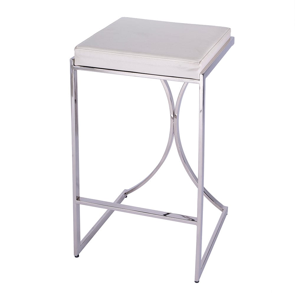 Butler Specialty Company - Natalya 31 in. Seat Height Faux Leather and Metal Backless Bar Stool, White - 5784220 View 1