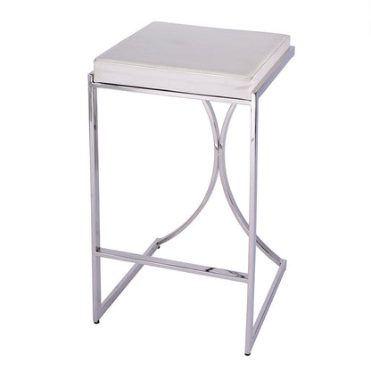 Butler Specialty Company - Natalya 31 in. Seat Height Faux Leather and Metal Backless Bar Stool, White - 5784220 View 1